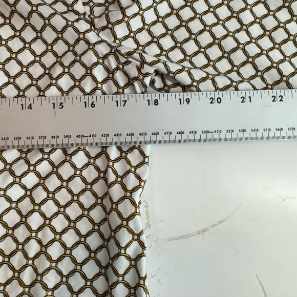 Talbots Button Up Shirt Womens 6 White Non Iron Chain Print Long Sleeve Office - Picture 6 of 9